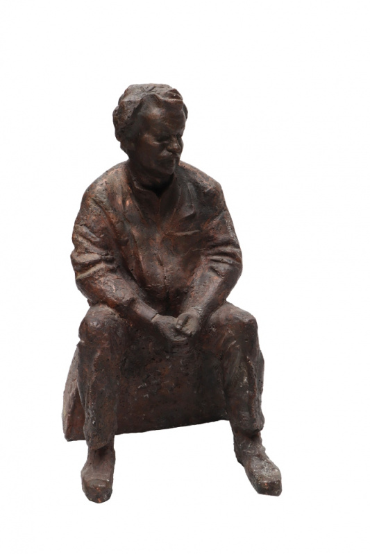 'Портрет художника Ю. Хмелевского', авт. Гришко Ю.Д., кон. ХХв., медь сварная, 46х24 см