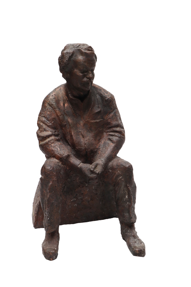'Портрет художника Ю. Хмелевского', авт. Гришко Ю.Д., кон. ХХв., медь сварная, 46х24 см