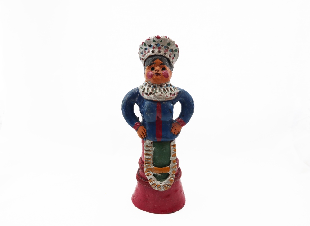 Глиняная игрушка «Романушка». 23х9х6 см. Глина, роспись. 1980-е гг. Автор И.Ф. Гункин.